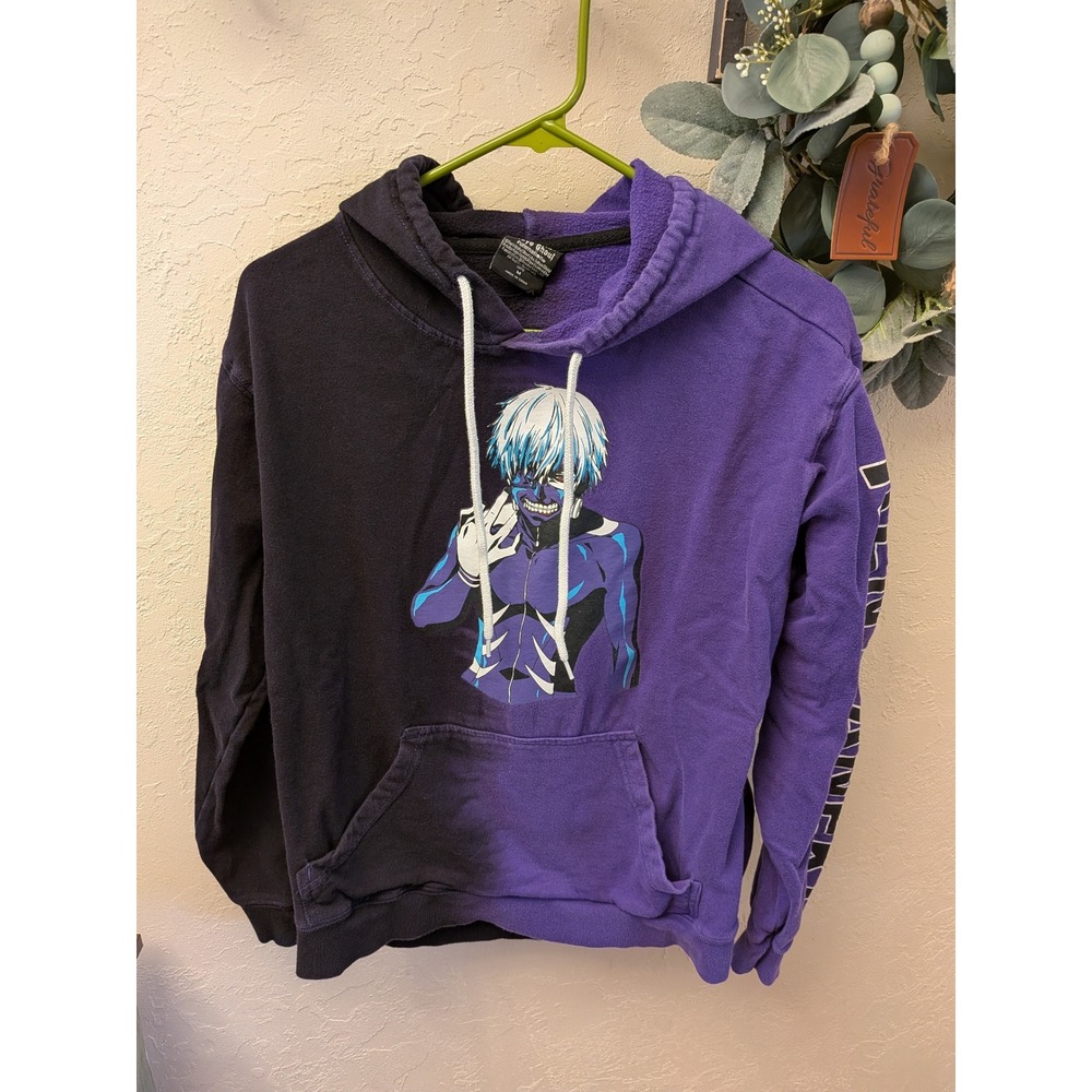 Tokyo Ghoul‎ Ken Kaneki Split Dye Hoodie Anime Sweatshirt Mens Medium